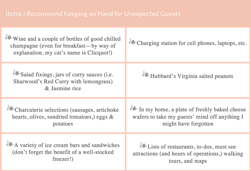 Items I Recommend Keeping on Hand for Unexpected Guests